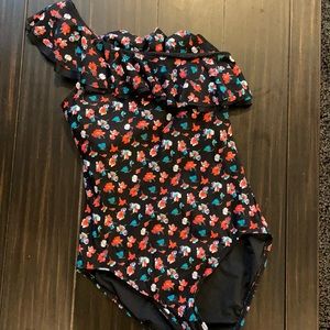 DKNY One Shoulder One Piece Bathing Suit